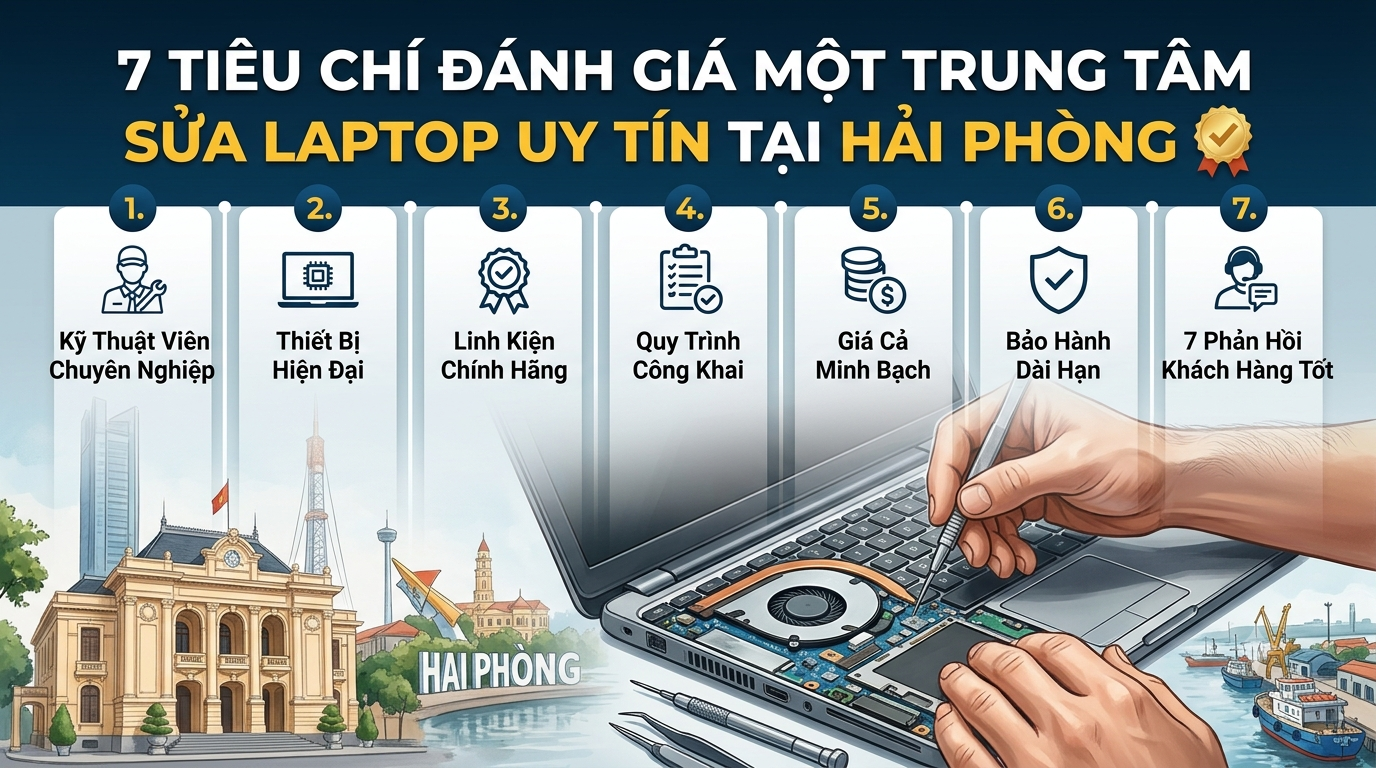7 Tiêu Chí Đánh Giá Một Trung Tâm Sửa Laptop Uy Tín Tại Hải Phòng