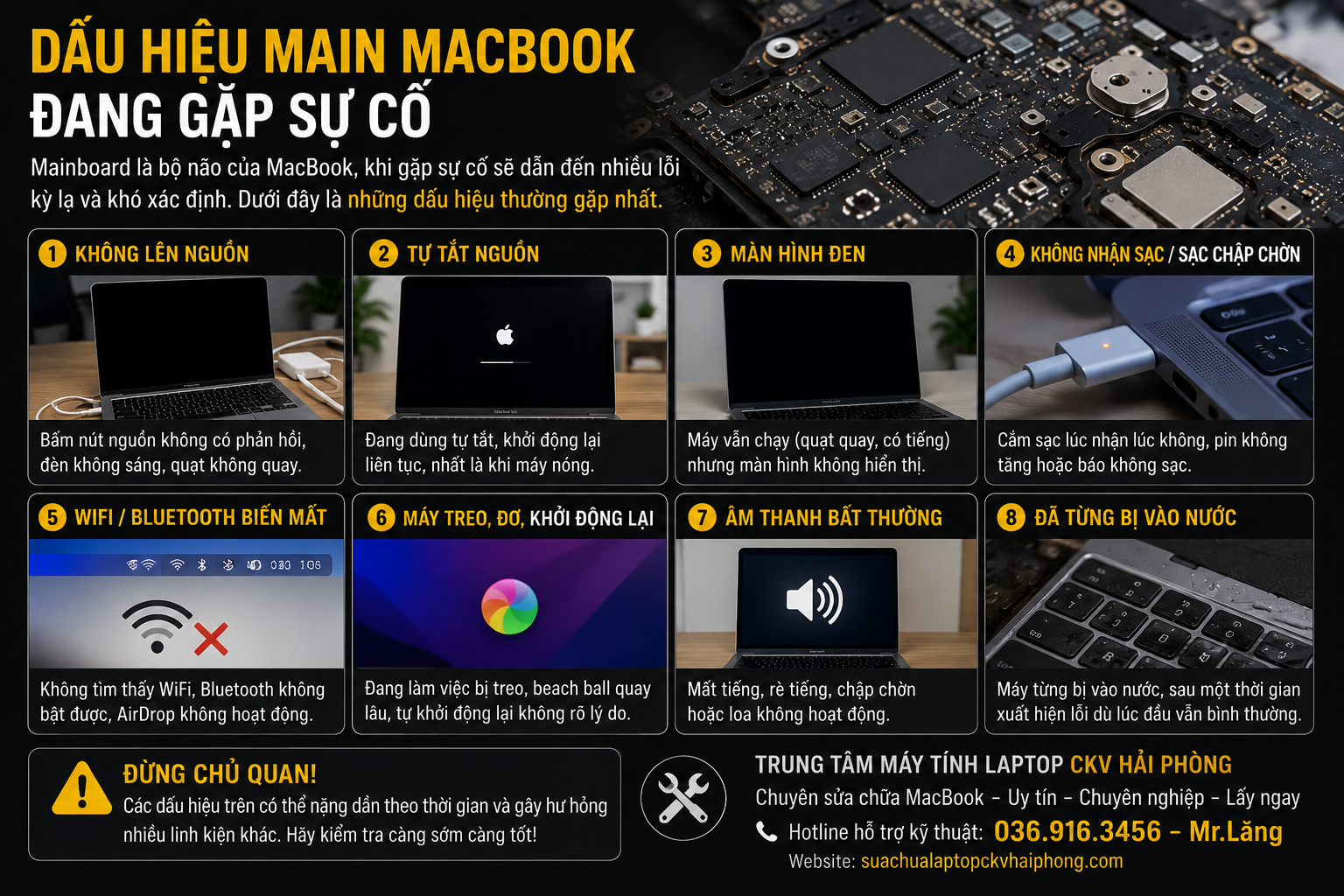 Dấu Hiệu Main MacBook Đang Gặp Sự Cố